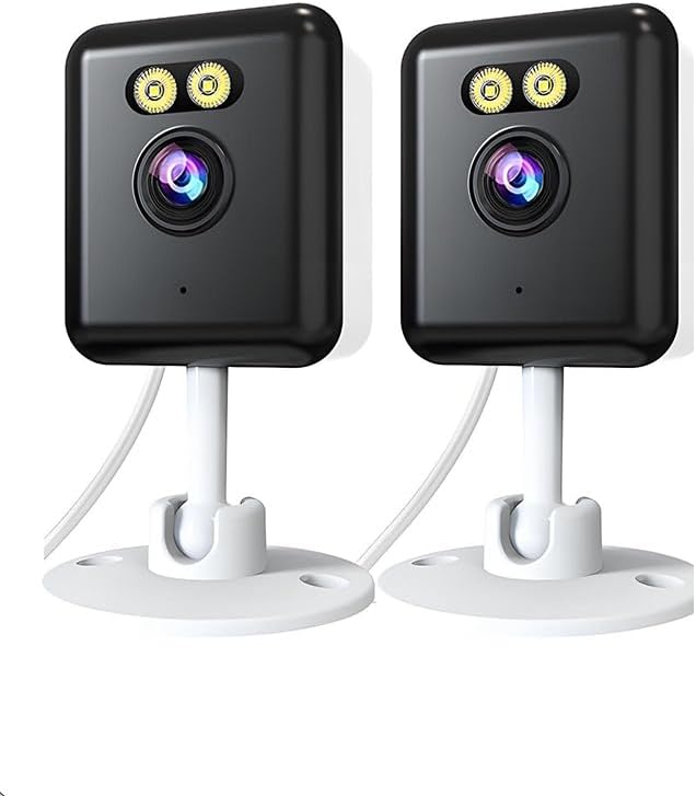 2pcs 5MP WiFi CameraCameras for Home Security with Night VisionPet Cameras with Phone App2K Indoor Security CameraMotion Detection2-Way AudioWiFi Home Camera24/7 SD