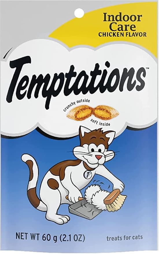 (8 Pack) Temptation Hairball Control Chicken Flavor Crunchy Cat Treats ( 2.1 oz 60 g)
