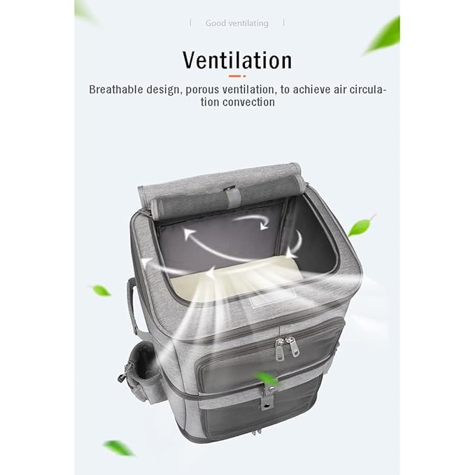 2 Cat Carrier Pet Stroller Portable Bag Double-Layer Pet Travel Carrier with Wheels for 2 Cats Folding Soft Sided Pet Pram Crates Kennel for Small Dogs Puppy Cat Rabbits