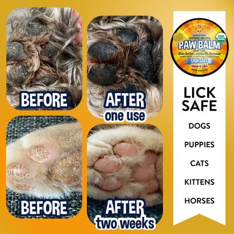Bodhi Dog Paw Balm - Lick Safe - USDA Organic Paw Butter - Natural Paw Moisturizer Heals Dry Cracked Paw Pads - Winter Protection - Pet Paw Balm for Dogs &amp Animals & Pet Supplies - Better than Paw Cream Paw Wax (