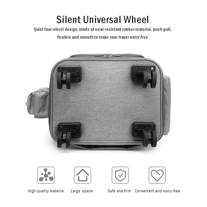 2 Cat Carrier Pet Stroller Portable Bag Double-Layer Pet Travel Carrier with Wheels for 2 Cats Folding Soft Sided Pet Pram Crates Kennel for Small Dogs Puppy Cat Rabbits