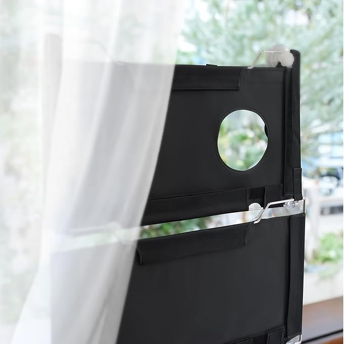 Cat Window Perch Folding Cat Hamock for Closing Curtain Up to 50lb Metal Frames Double Layers Window Bed Soft Mats Sunny Seat