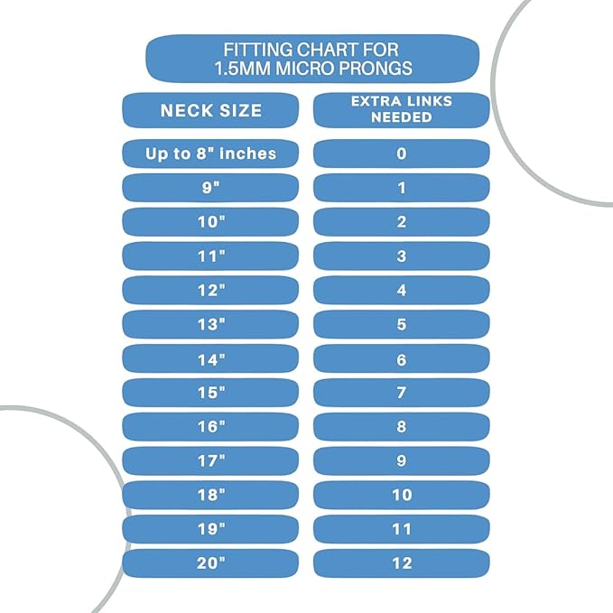 1.5mm Duro with Center Plate | Stainless Dog Training Collar for Small Breeds | 8'' Micro Prong Collar | Dogs 6-26lbs | No-Pull Collar | Behavior Aid