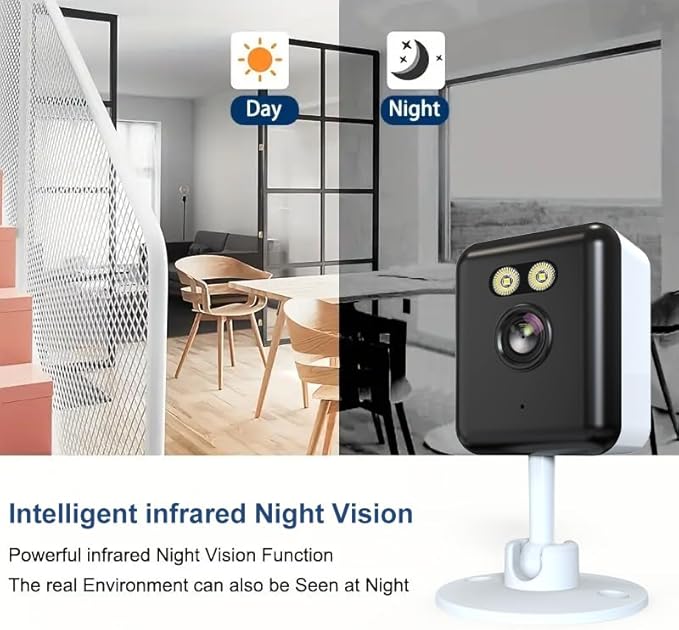 2pcs 5MP WiFi CameraCameras for Home Security with Night VisionPet Cameras with Phone App2K Indoor Security CameraMotion Detection2-Way AudioWiFi Home Camera24/7 SD