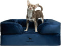 NOAH &amp PAW Dog Bed 28x23x11 Inch Orthopedic Dog Beds for Medium Size Pets Eggshell Memory Foam Infused with Cooling Gel Inner Cover Waterproof Machine Washable (Velvet Sofa Collection)