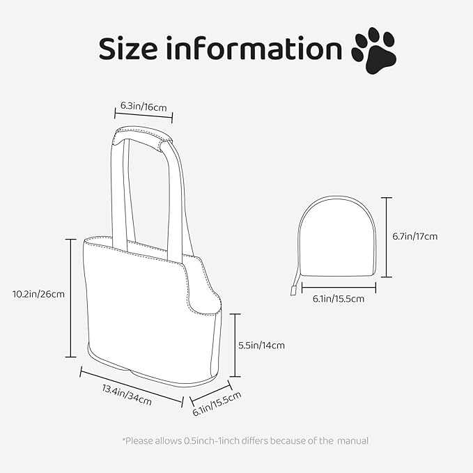 Pet Sling Carrier with Safety Hook - Foldable &amp Hands-Free Dog Cat Carrier Bag for Subway Travel Shopping up to 20lbsLeopard Print