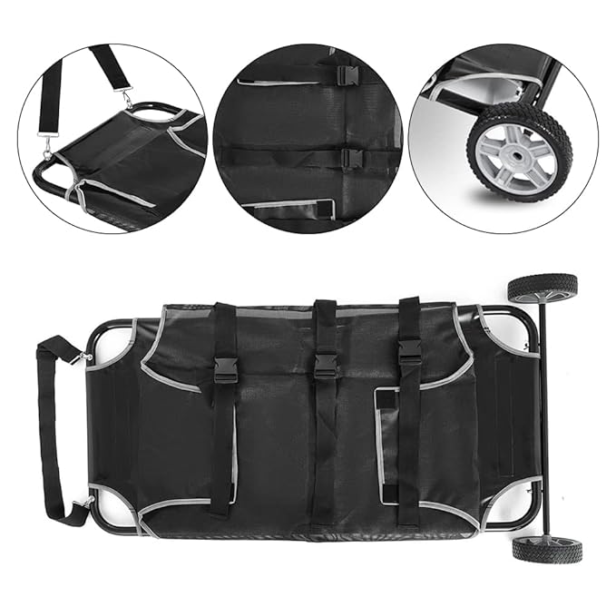 45''x26'' Animal Stretcher Pet Rescue Stretcher Veterinary Transport Trolley Pet Trolley Cart Large Dog Stretcher with 2Wheels Max Loading 110 lbs for Animal Dog/Cat