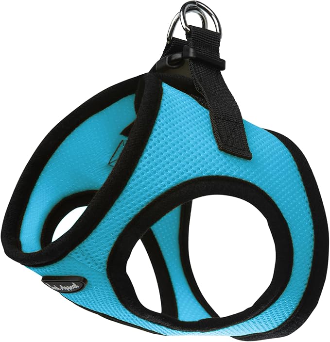 Bark Appeal Aqua Blue Step-in Dog Harness for Small-Medium Pets ? Updated Sizing Re-Measuring is Essential ? Soft Vest Harness ? Anti-Choke with Adjustable Strap &amp Heavy Duty Clip ? XXS