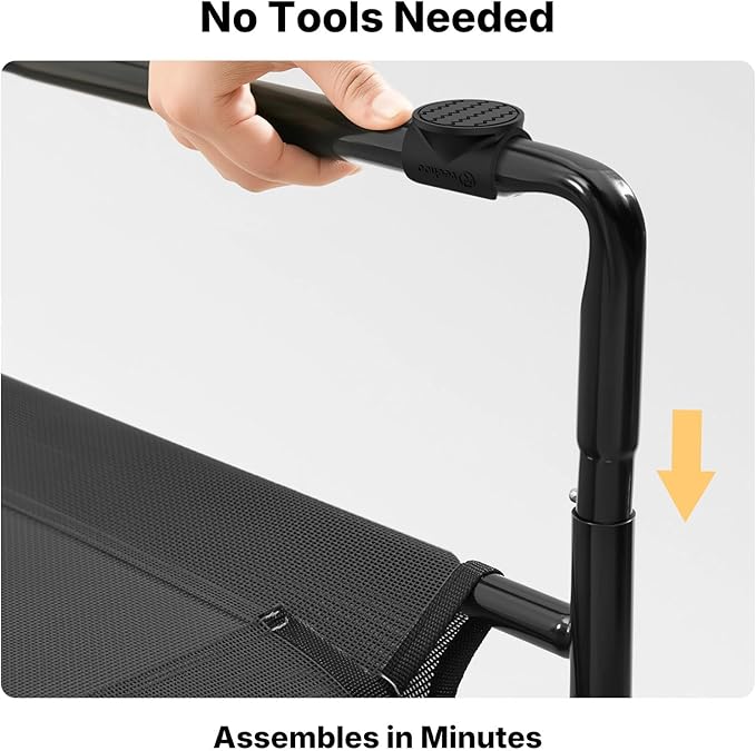 Veehoo Original Outdoor Elevated Dog Bed Cooling Raised Dog Cot for Large Dogs Portable Standing Pet Hammock Platform with Washable Breathable Mesh No-Slip Feet X-Large Black CWC2201