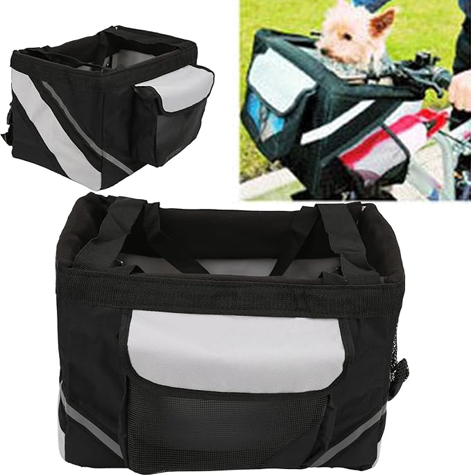 Bike Basket Dog Bicycle Carrier Waterproof 15x11x9.8inch Dog Bicycle Bag Lightweight for Small Medium Pet Dogs