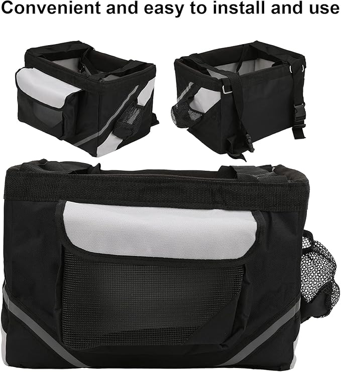 Bike Basket Dog Bicycle Carrier Waterproof 15x11x9.8inch Dog Bicycle Bag Lightweight for Small Medium Pet Dogs