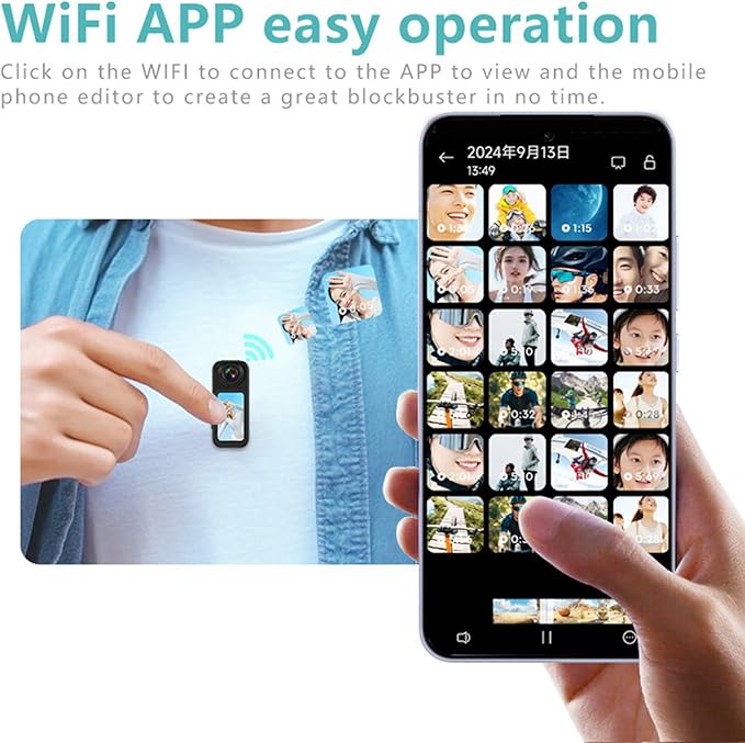 1.47in Thumb Sized Small Camera with 180° Rotating Lens 2.7K Video Strong Magnetic for Capturing Life's Moment