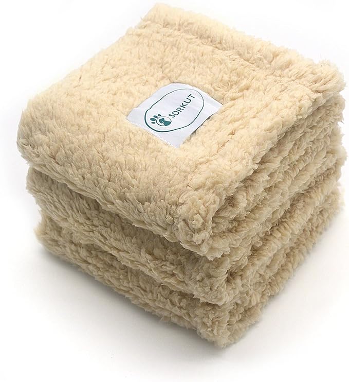 1 Pack 3 Dog Blanket Calming Blankets Fluffy Premium Fleece Puppy Blanket Soft Sherpa Pet Blanket for Dog Puppy Cat BeigeMedium(29'' x20’’)