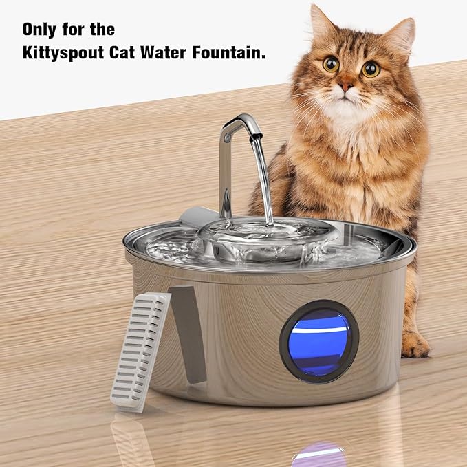 Cat Water Fountain FiltersReplacement Filter for 108oz/3.2L Cat Fountain10 Packs Filters &amp 2 Sponges Set for Stainless Steel Pet Water Fountain (Model:PET-HS001-US)