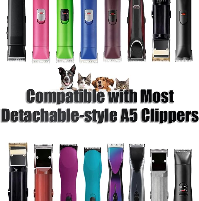 3 Pack 5/8HT Detachable Dog Grooming Steel BladesCompatible with AndisOster A5Wahl KM-10 SeriesCut Length 5/8 16MM （Black）