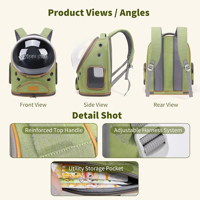 Cat Carrier BackpackSpace Capsule Pet Backpack Carrier for Small Dogs and Animals & Pet SuppliesFoldable Dog Carrier with Front PocketAirline-ApprovedDesigned for TravelHiking Walking&ampOutdoor Use