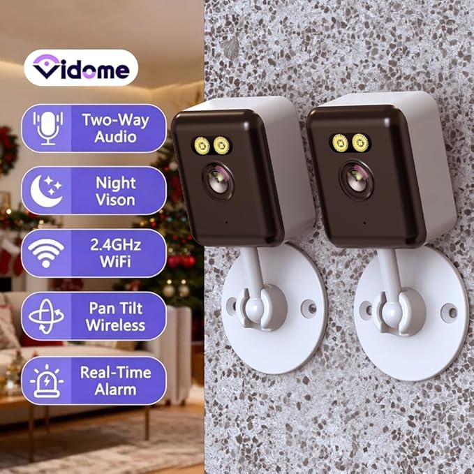 2pcs 5MP WiFi CameraCameras for Home Security with Night VisionPet Cameras with Phone App2K Indoor Security CameraMotion Detection2-Way AudioWiFi Home Camera24/7 SD