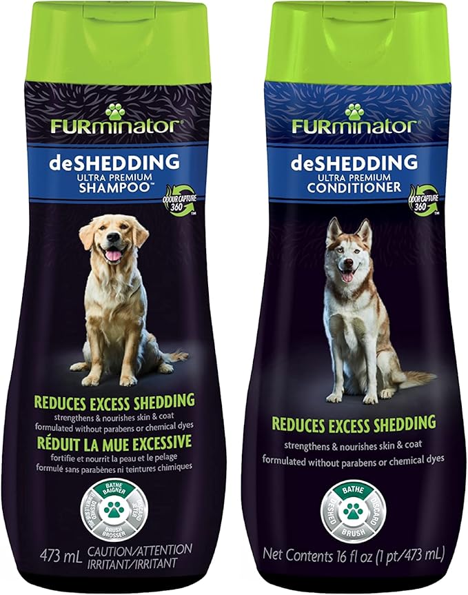 Furminator® Deshedding Ultra Premium Shampoo &amp Conditioner Bundle. 16oz.