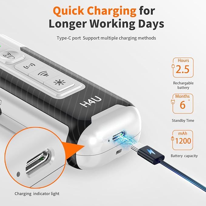 H4U Anti Barking Device for Dogs - Ultrasonic Dog Barking Stopper - Safe &amp Effective Dog Training &amp Behavior Aids - 3 Adjustable Modes Rechargeable &amp Portable Dog Bark Deterrent for Indoo