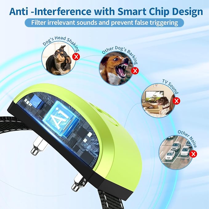 Dog Bark CollarBXQ Bark Collar for Large Dog with 4 Training Modes and 8 Sensitivity Rechargeable Humane Barking Collar with 8 Levels for Vibration&ampShock Waterproof Anti Bark Collars for Dogs