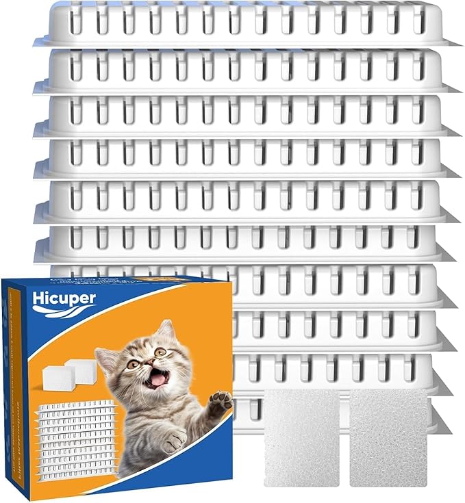 Cat Water Fountain FiltersReplacement Filter for 108oz/3.2L Cat Fountain10 Packs Filters &amp 2 Sponges Set for Stainless Steel Pet Water Fountain (Model:PET-HS001-US)