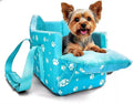 Cullaby Center Console Dog Car Seat for Small Dogs Under 15lbsDetachable Washable Booster Pet Car Seat Travel Bed with Storage Pockets and Seat Belt(Blue)