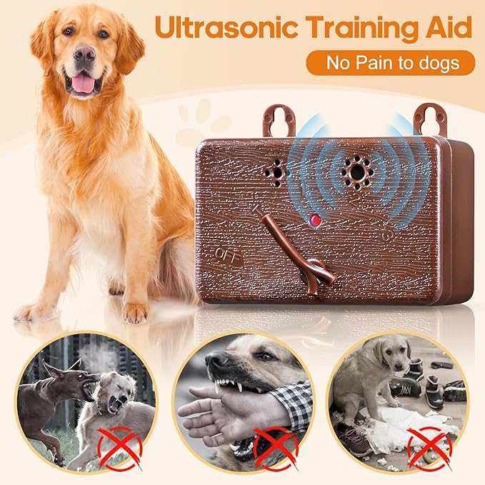 Anti Barking Device 50FT Dog Barking Control Devices with 3 Adjustable Modes Ultrasonic Dog Bark Deterrent Devices for Indoor &amp Outdoor Dog Barking Silencer Bark Box