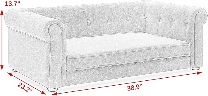 KEIKI 39 Dog Bed for Medium and Large Dogs Elevated Pet Sofa Bed Durable Elevated Couch Bed with Legs Dark Gray