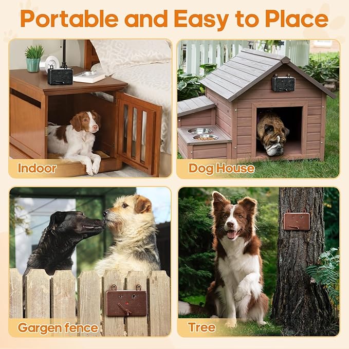 Anti Barking Device 50FT Dog Barking Control Devices with 3 Adjustable Modes Ultrasonic Dog Bark Deterrent Devices for Indoor &amp Outdoor Dog Barking Silencer Bark Box