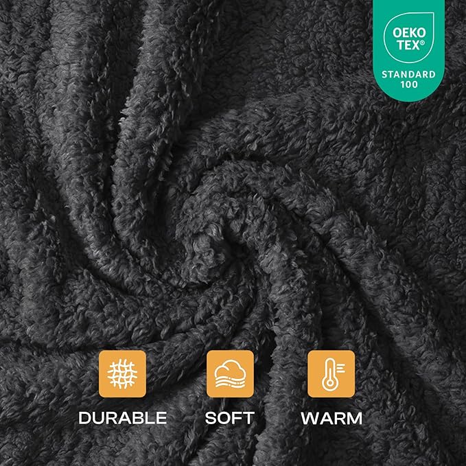 1 Pack 3 Calming Blankets Fluffy Premium Fleece Pet Blanket Soft Sherpa Throw for Dog Puppy Cat Black Large (41x31)