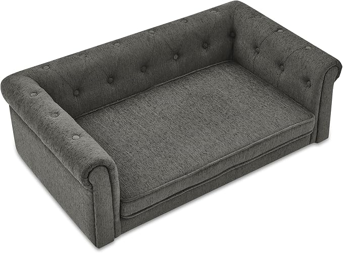 KEIKI 39 Dog Bed for Medium and Large Dogs Elevated Pet Sofa Bed Durable Elevated Couch Bed with Legs Dark Gray