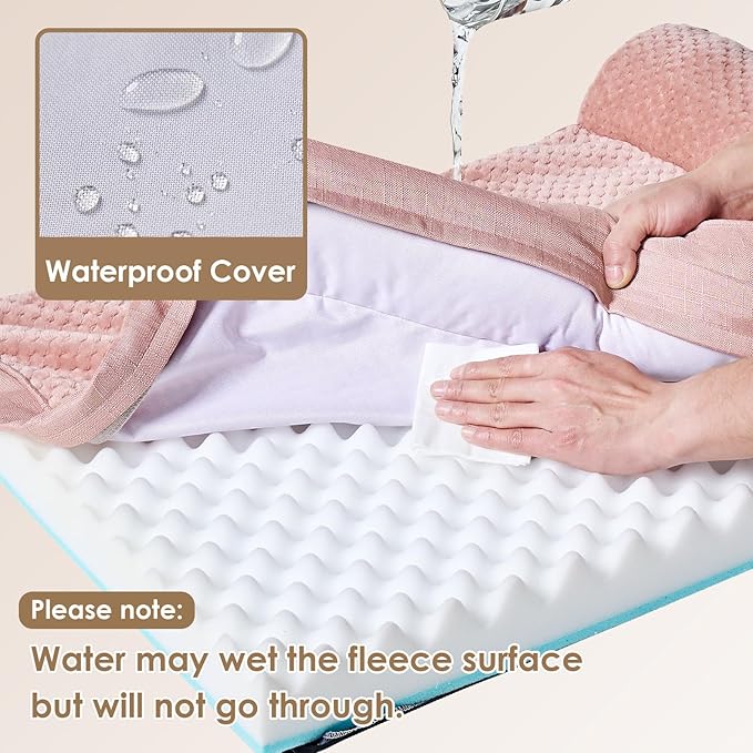 EHEYCIGA Memory Foam Dog Bed XLarge Sized Dogs Extra Large Dog Bed Orthopedic with Washable Removable Cover Waterproof XL Pet Bed Couch for Crate 41x27x6 Inches Pink