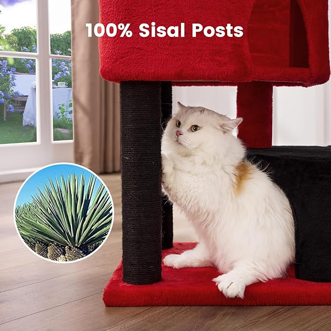 Gardner Pet 41 Tall Gothic Cat Tree for Medium-Large Cats Heavy Duty Cat Tower with 2.8in Posts &amp Washable Top Perches Space-Saving Cat Furniture for Apartments Easy to Assembly